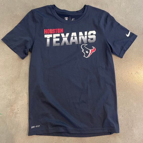 Nike NFL Houston Texans Navy blue dri fit sports team football tshirt boy Medium - Picture 1 of 3